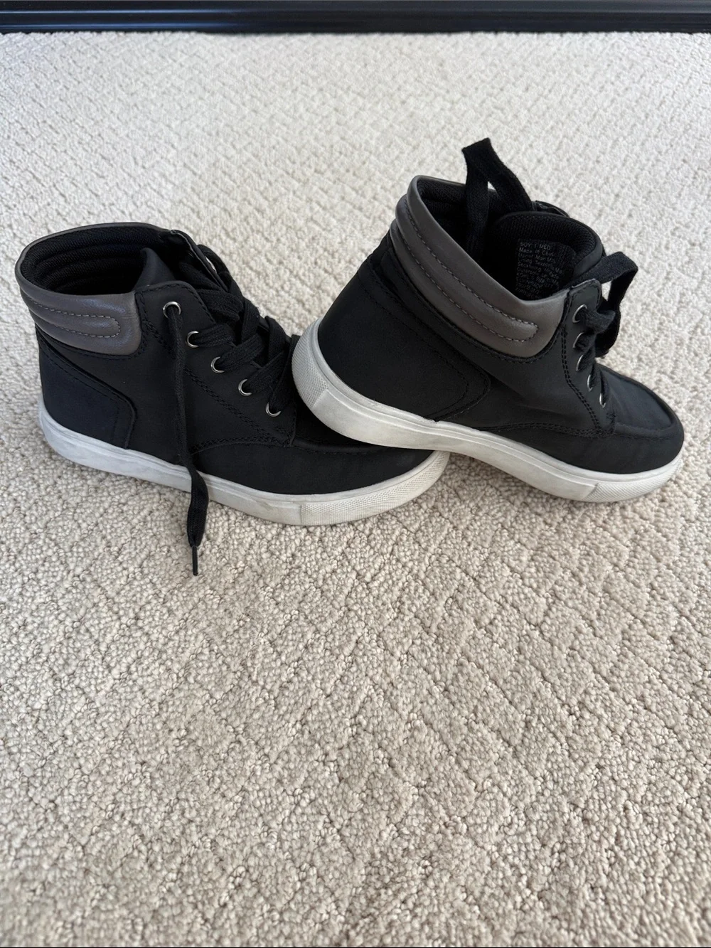 Sonoma Black and Gray Kids High-Top Boots